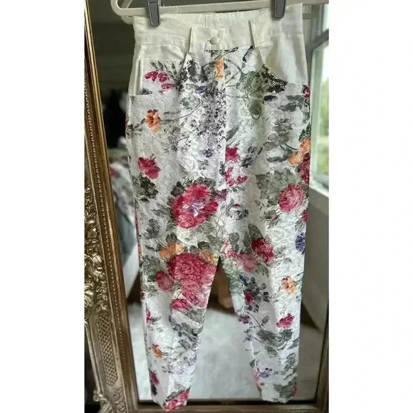 VINTAGE Sandro Collections FL Lace Floral Suit 80s 90s - Picture 5 of 12